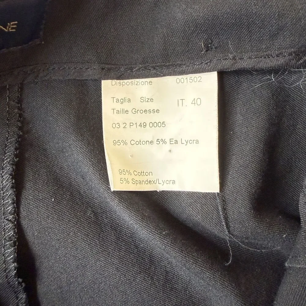 Piazza Sempione Women's 40 IT 4 US Black Bootleg Flare Cotton Dress Pants‎